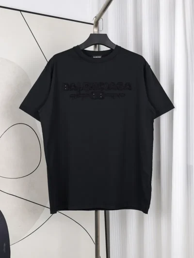 Balenciaga T-Shirt With Logo Embroidery In The Destroyed Patch - etkick reps