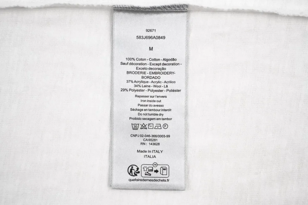 DI Embroidered Washed T-Shirt White - etkick reps