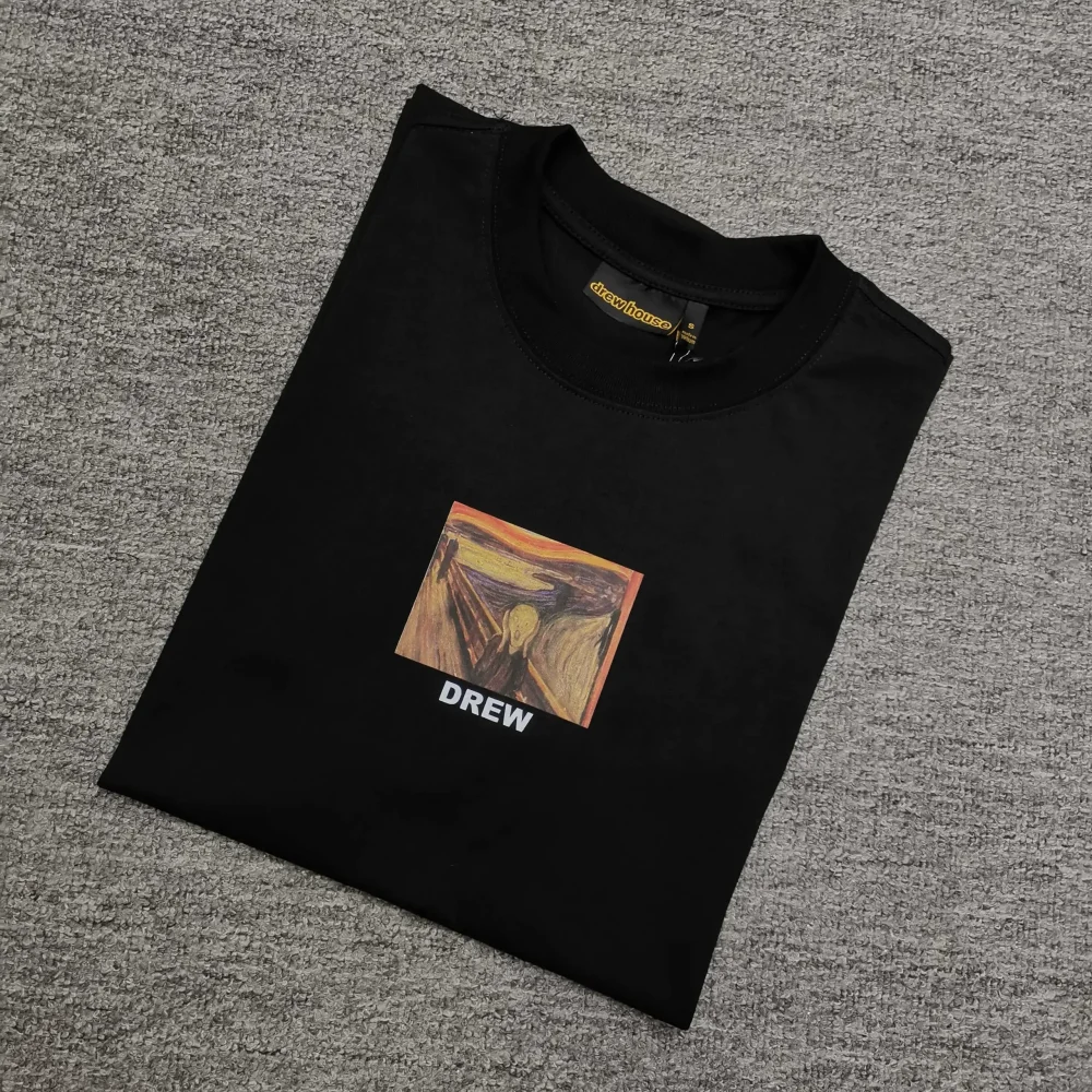 Drew House Colorful Hand-Painted T-Shirt With Ciolian Print For Couples In Black - etkick reps
