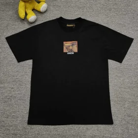 Drew House Colorful Hand-Painted T-Shirt With Ciolian Print For Couples In Black