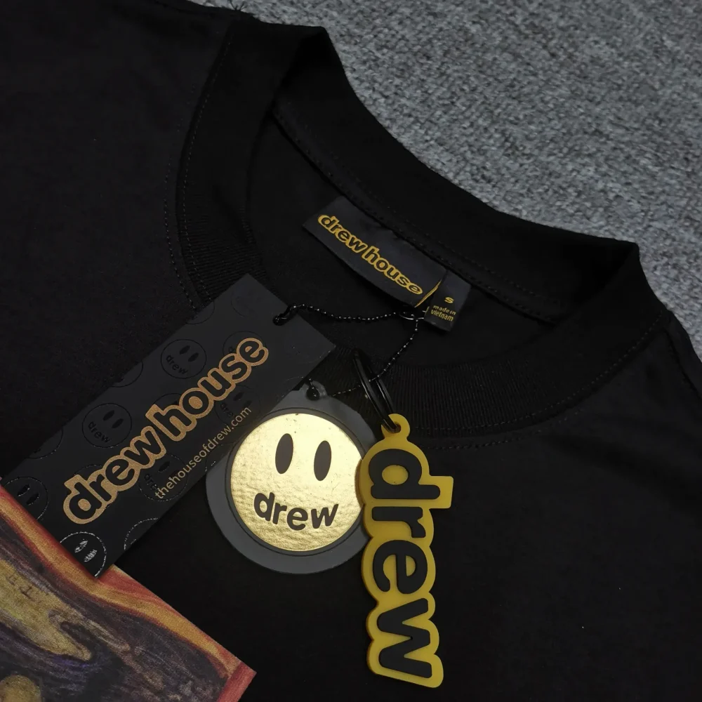 Drew House Colorful Hand-Painted T-Shirt With Ciolian Print For Couples In Black - etkick reps