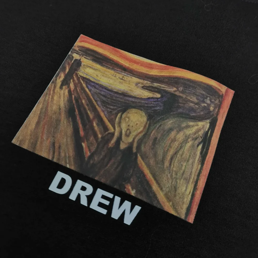 Drew House Colorful Hand-Painted T-Shirt With Ciolian Print For Couples In Black - etkick reps
