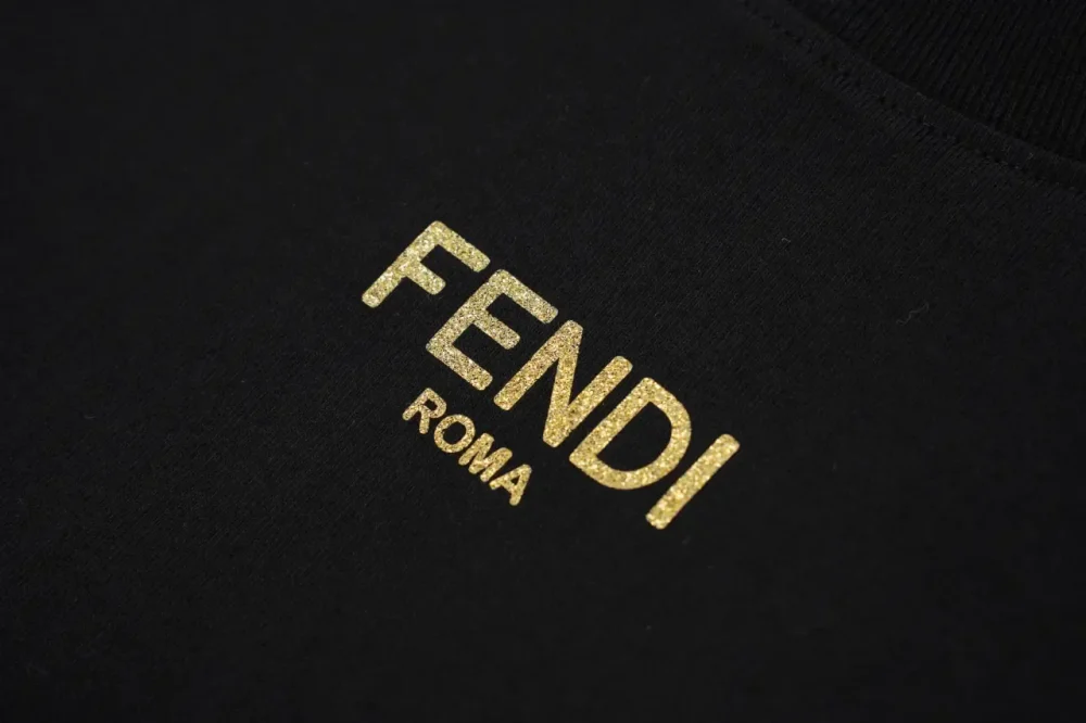 FD Small Gold Label T-Shirt Black - Image 5