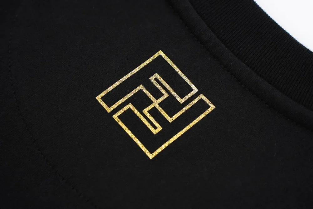 FD Small Gold Label T-Shirt Black - Image 8