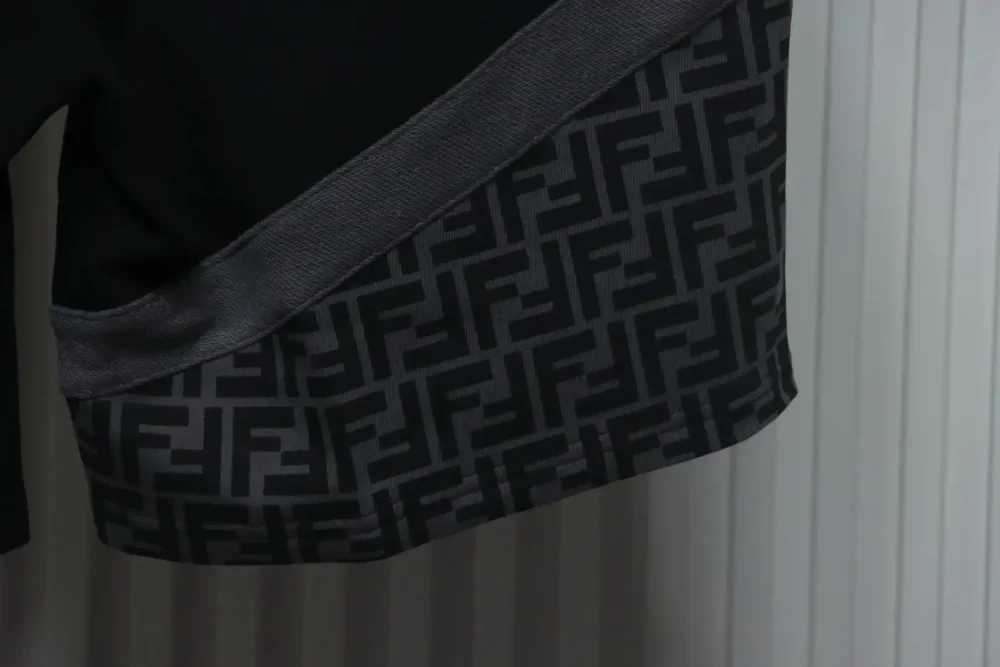 FD Woven Shorts With Laminated Zip Pocket And Double F Patchwork - Image 21