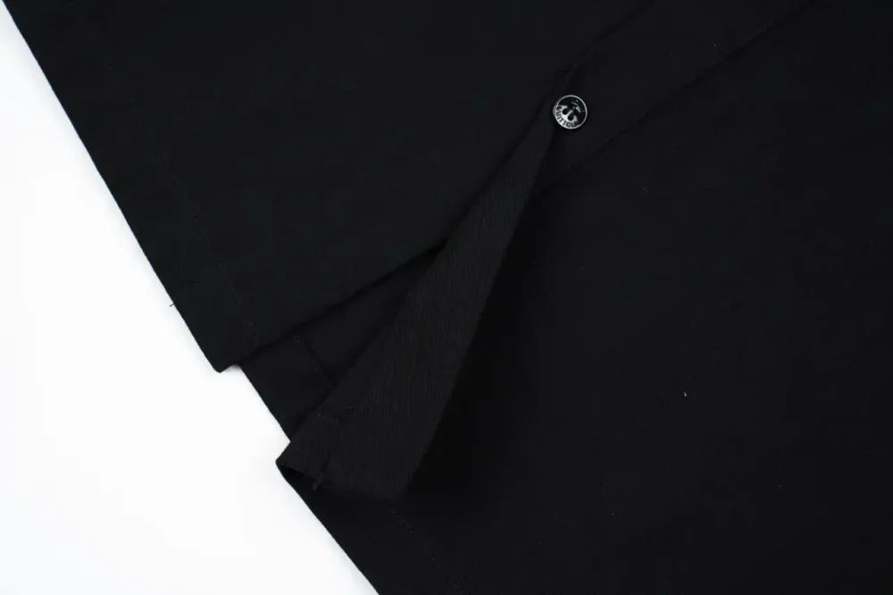 LU Large Pocket Old Flower Flocking T-Shirt Black - Image 7