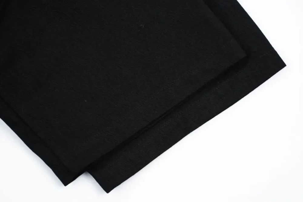 LU Large Pocket Old Flower Flocking T-Shirt Black - Image 8