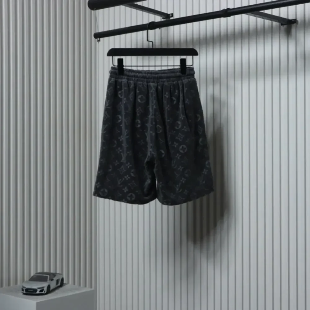 LU Towel-Flocked Jacquard Shorts With Monogram - Image 2