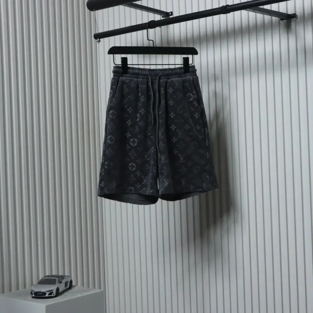 LU Towel-Flocked Jacquard Shorts With Monogram