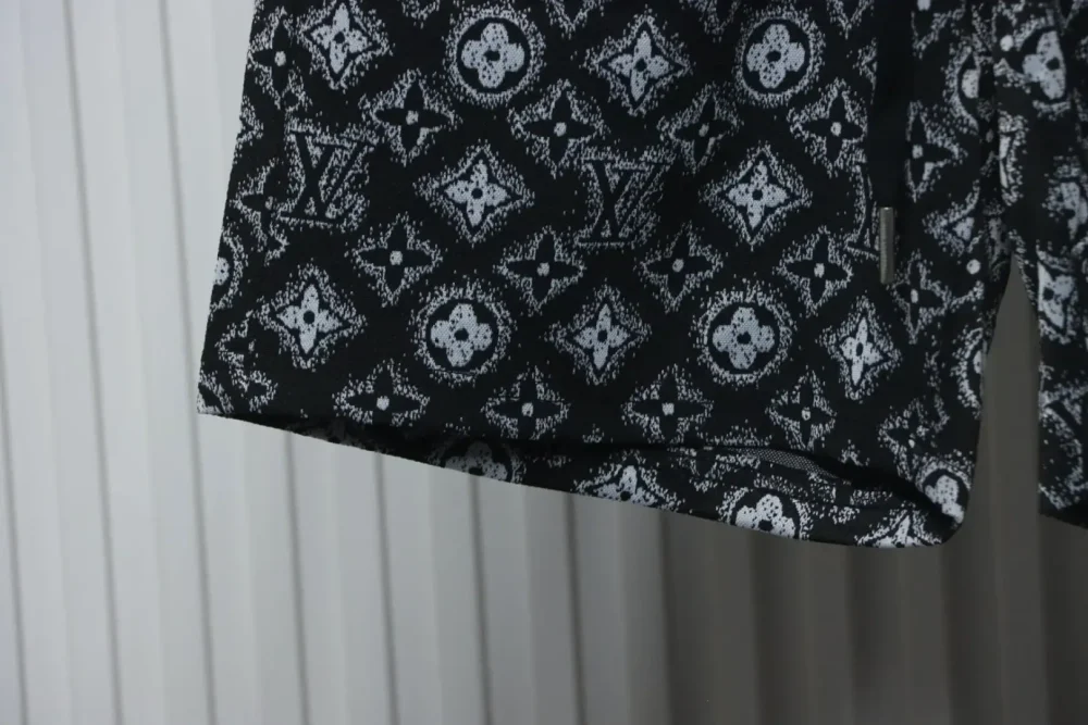 LU Woven Cotton Shorts With All-Over Monogram Print - etkick reps