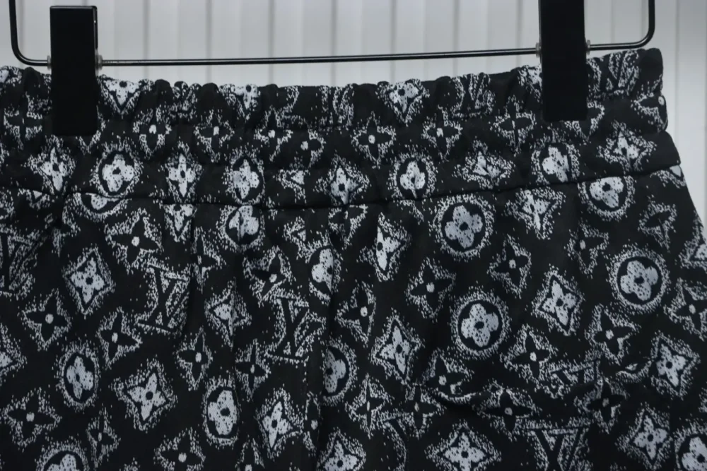 LU Woven Cotton Shorts With All-Over Monogram Print - etkick reps