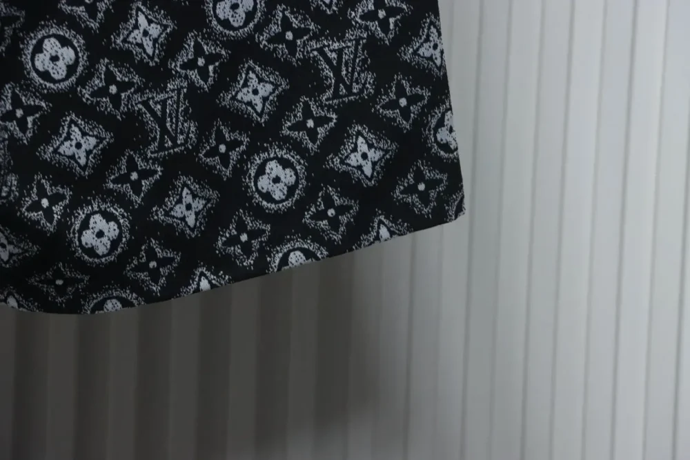 LU Woven Cotton Shorts With All-Over Monogram Print - etkick reps