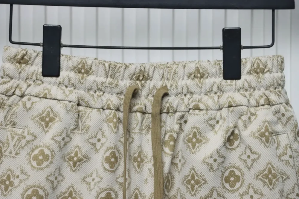 LU Woven Cotton Shorts With All-Over Monogram Print - etkick reps