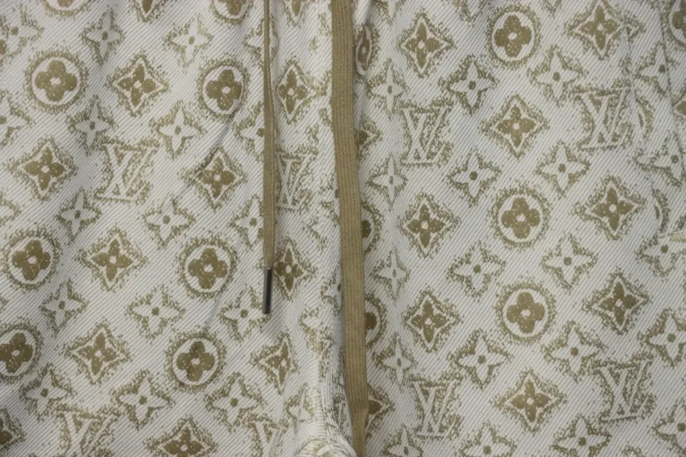 LU Woven Cotton Shorts With All-Over Monogram Print - etkick reps