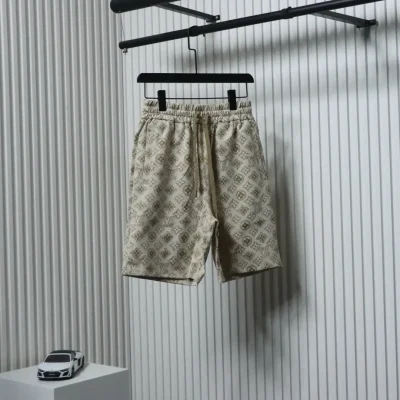 LU Woven Cotton Shorts With All-Over Monogram Print - etkick reps