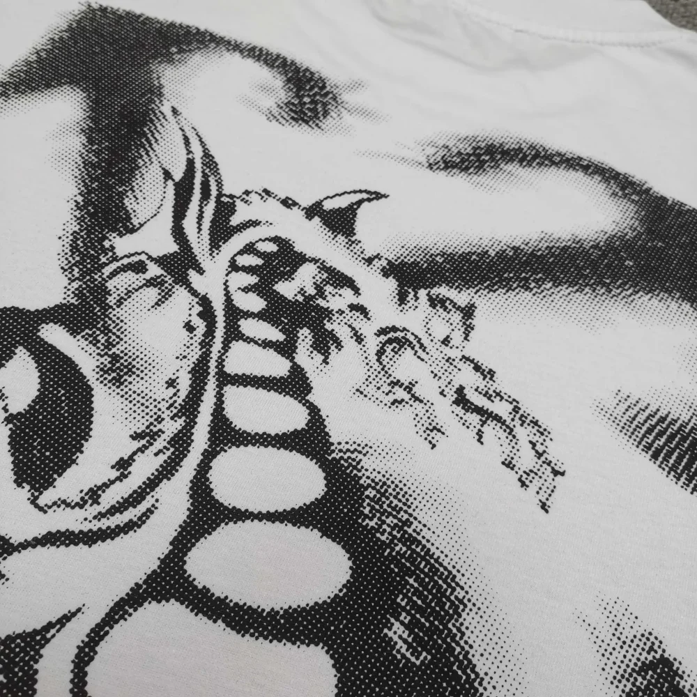Off-White Loose FitT-Shirt with Graffiti Dragon - etkick reps