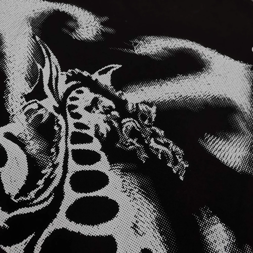 Off-White Loose FitT-Shirt with Graffiti Dragon - etkick reps