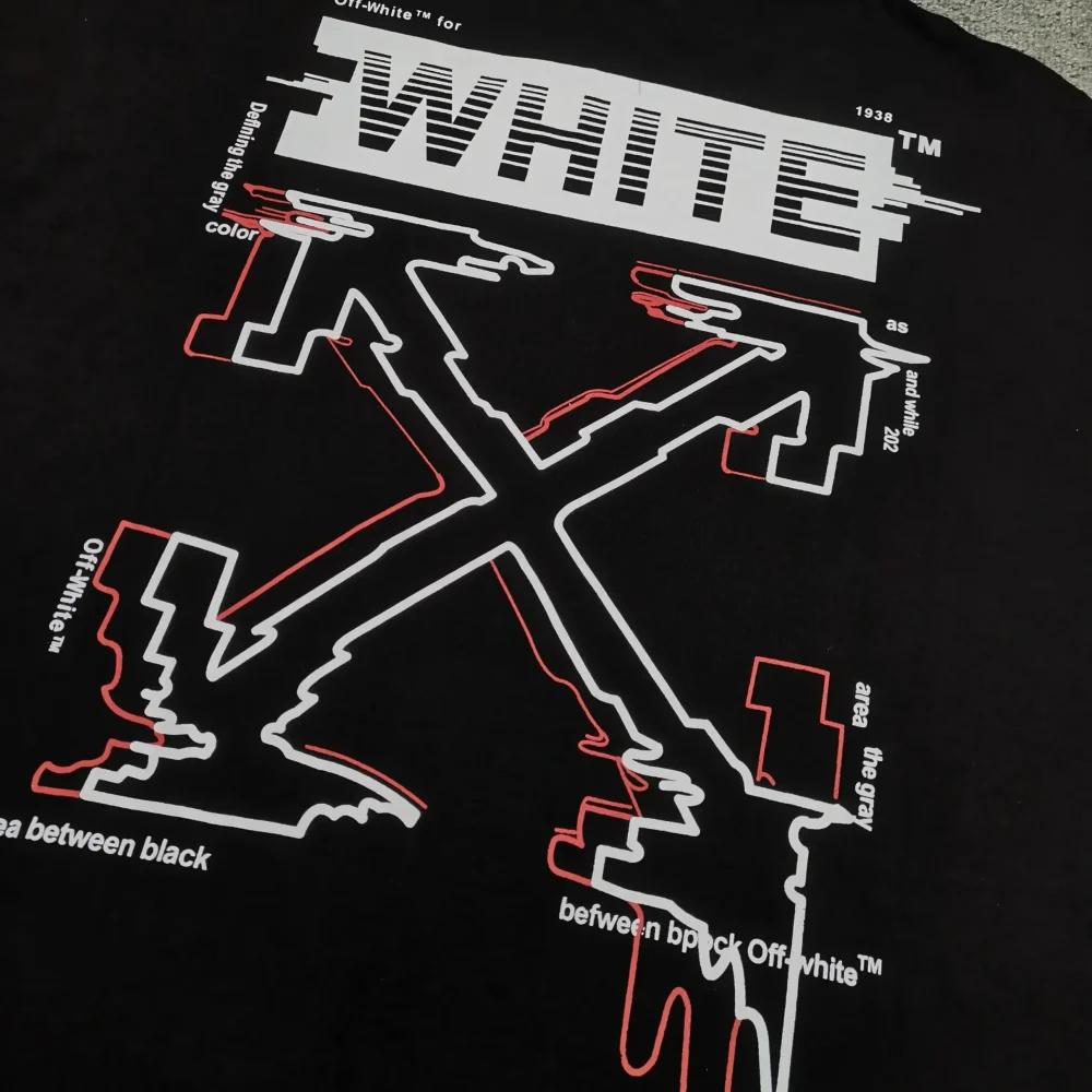 Off White New Back Arrow Graffiti Short Sleeve Loose Version T-Shirt - Image 5