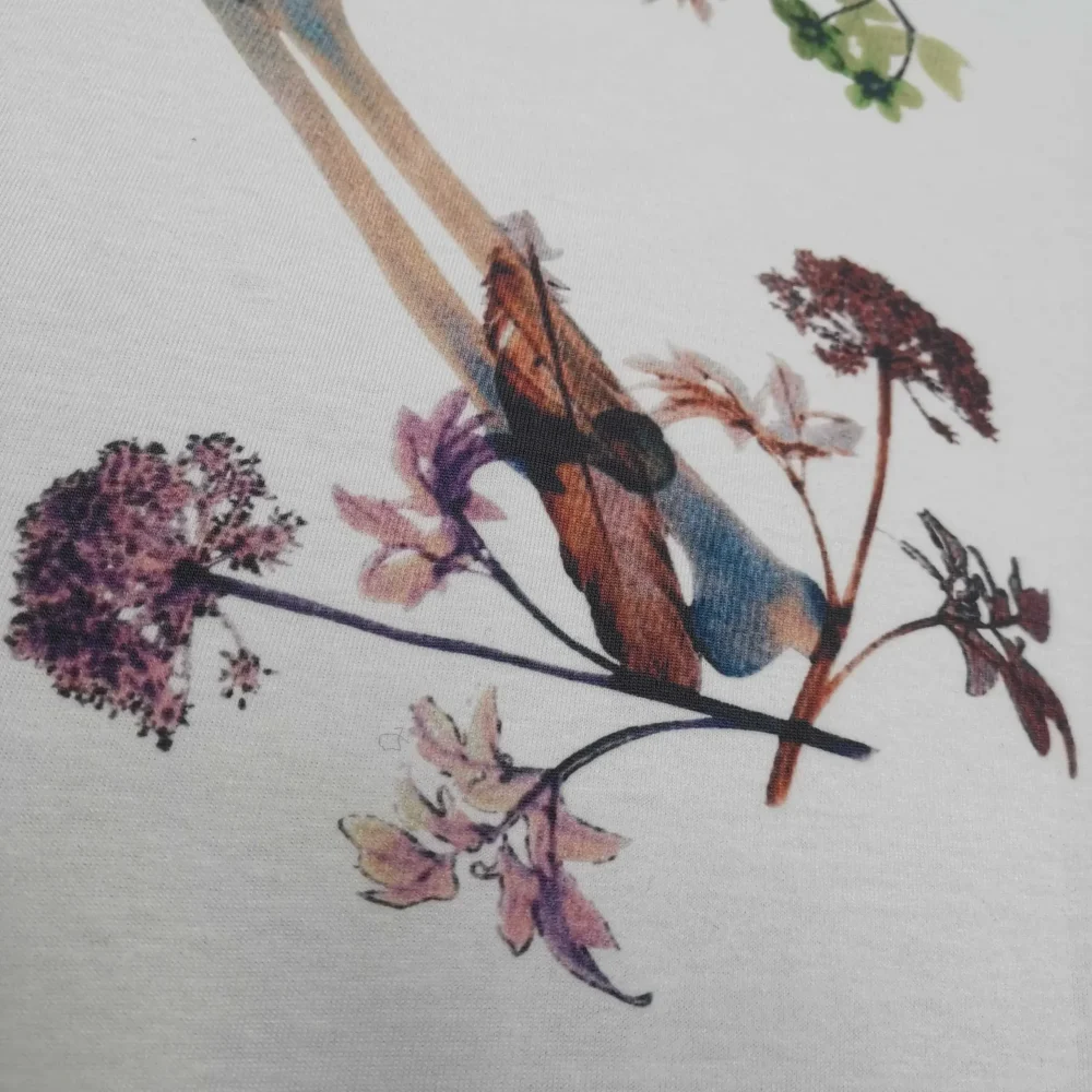 Off White New Loose T-Shirt With Floral Graffiti - etkick reps