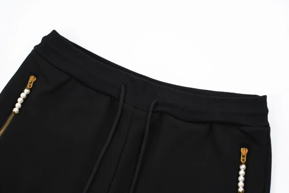 Pearl Zipper Shorts Black - etkick reps