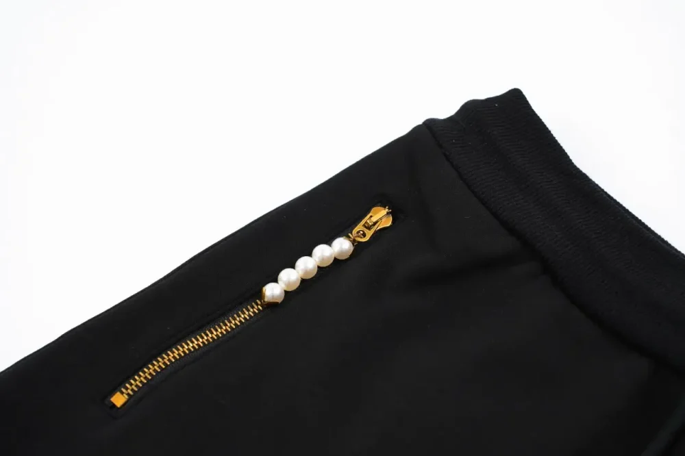Pearl Zipper Shorts Black - etkick reps