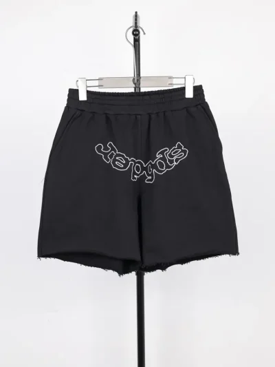 Sp5der Og Logo Embroidered Sweatshorts (Black, Grey, Purple) - etkick reps