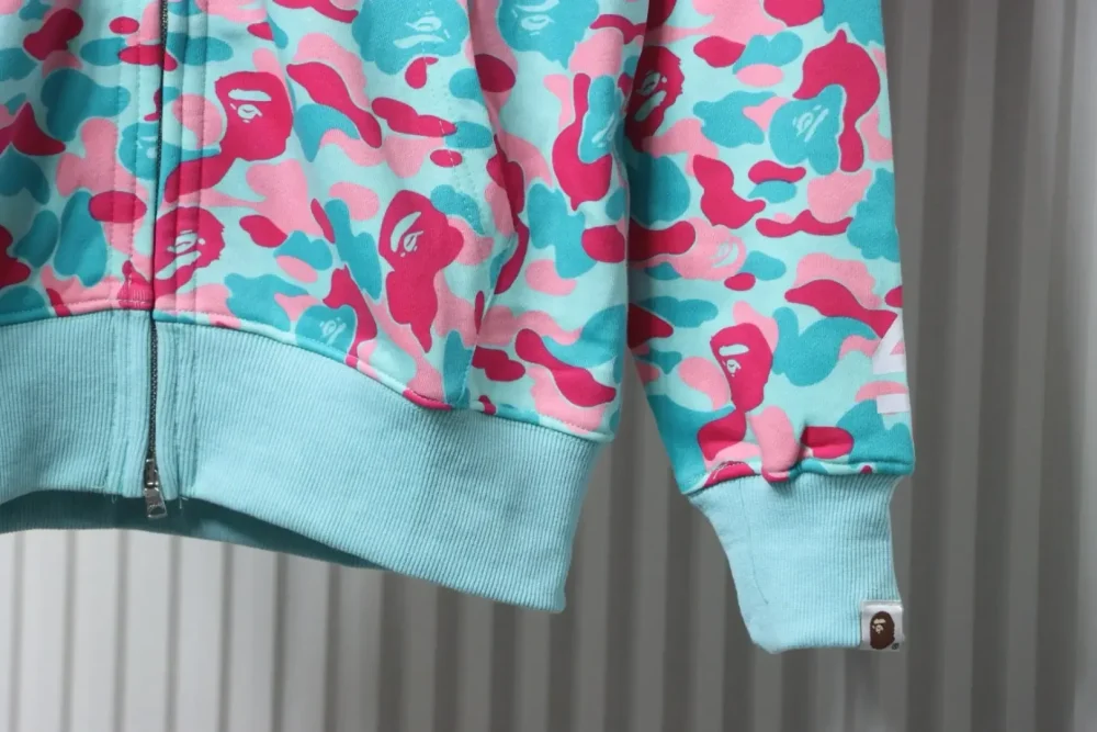 BAPE Shark Head Tiger Head Zipper Camouflage Double Hoodie 3XL - Image 5