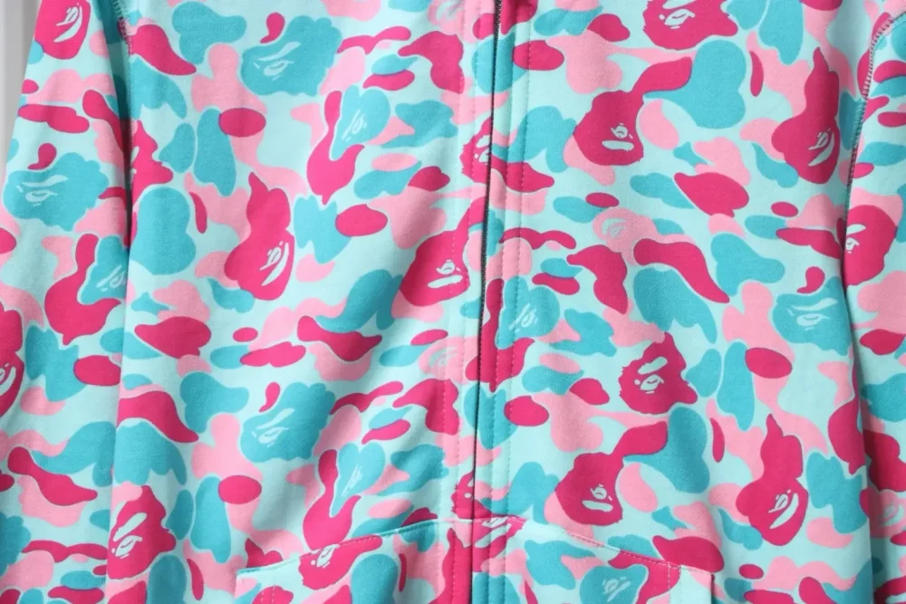 BAPE Shark Head Tiger Head Zipper Camouflage Double Hoodie 3XL - Image 7