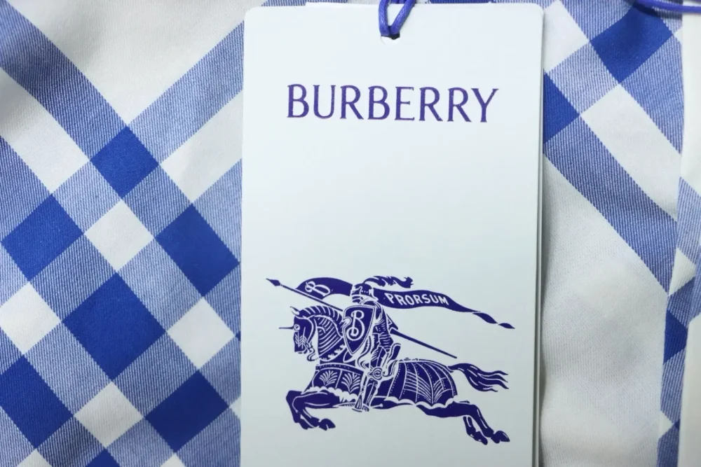 BU Cotton Shirt With A Large Check Pattern In Blue And White - Image 10
