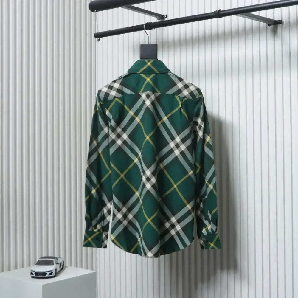 BU Cotton Shirt With Large Check Pattern And War Horse Embroidery - Image 2