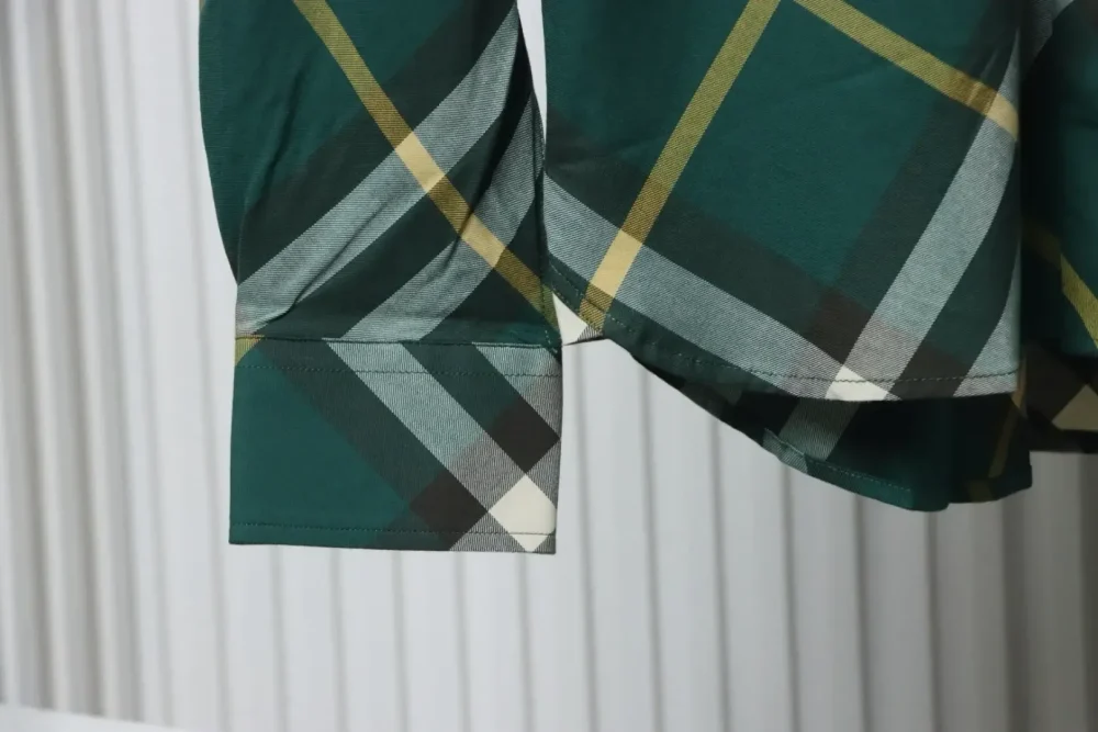 BU Cotton Shirt With Large Check Pattern And War Horse Embroidery - Image 11