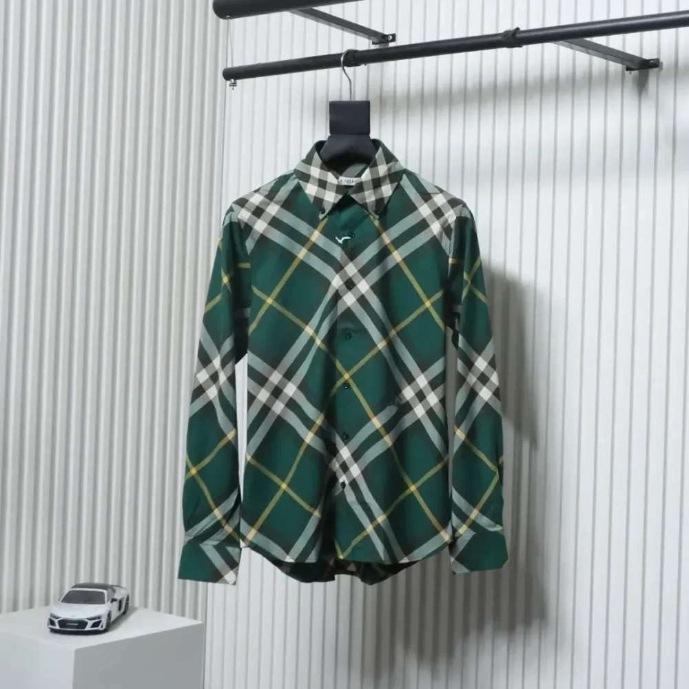BU Cotton Shirt With Large Check Pattern And War Horse Embroidery