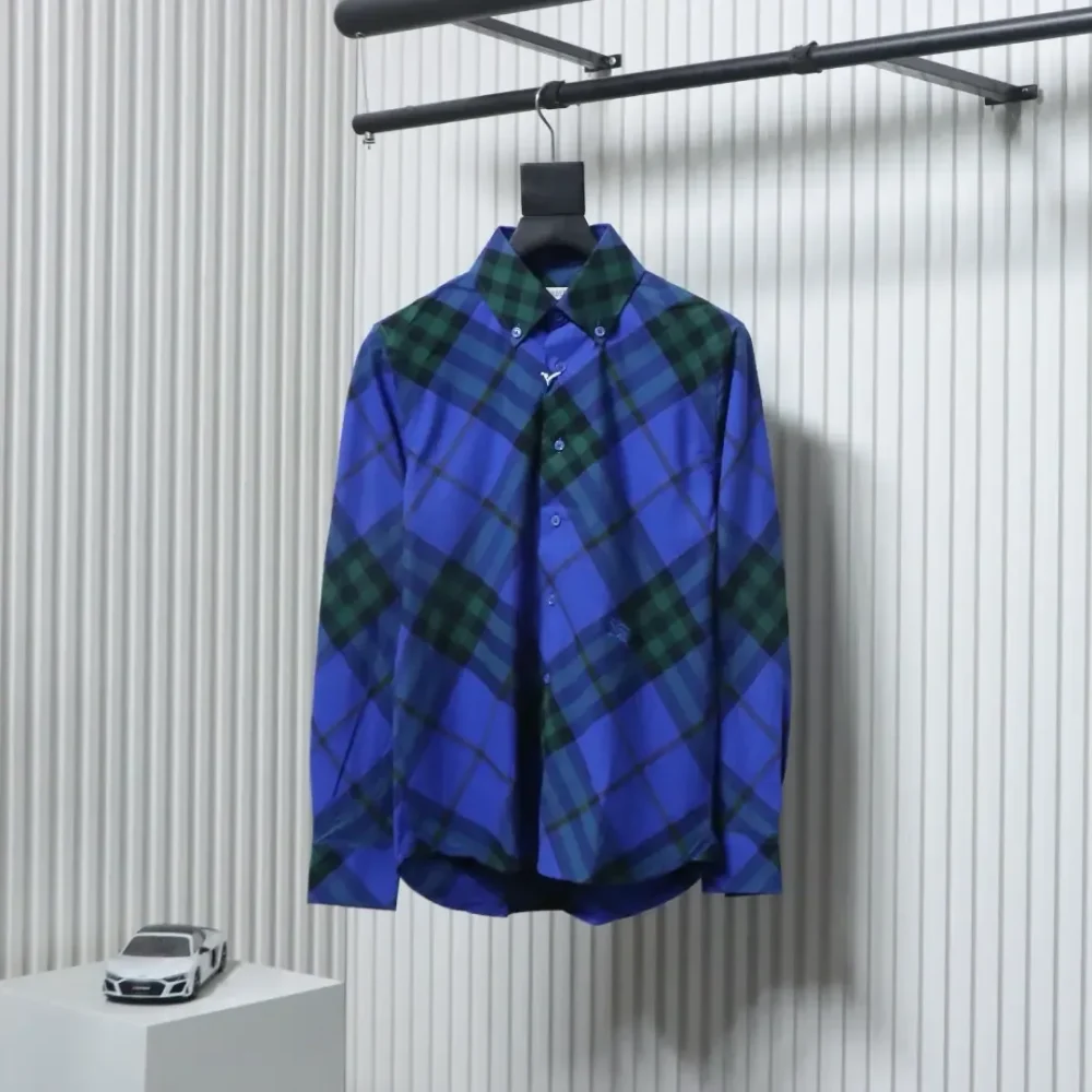BU Cotton Shirt With Large Check Pattern And War Horse Embroidery - Image 14