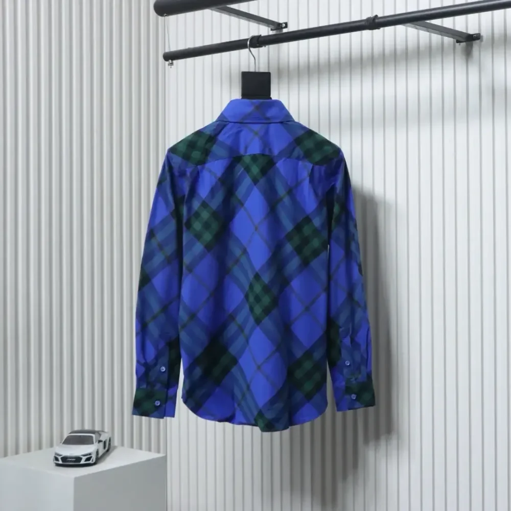 BU Cotton Shirt With Large Check Pattern And War Horse Embroidery - Image 15