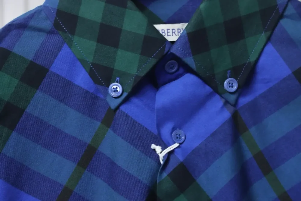 BU Cotton Shirt With Large Check Pattern And War Horse Embroidery - Image 17