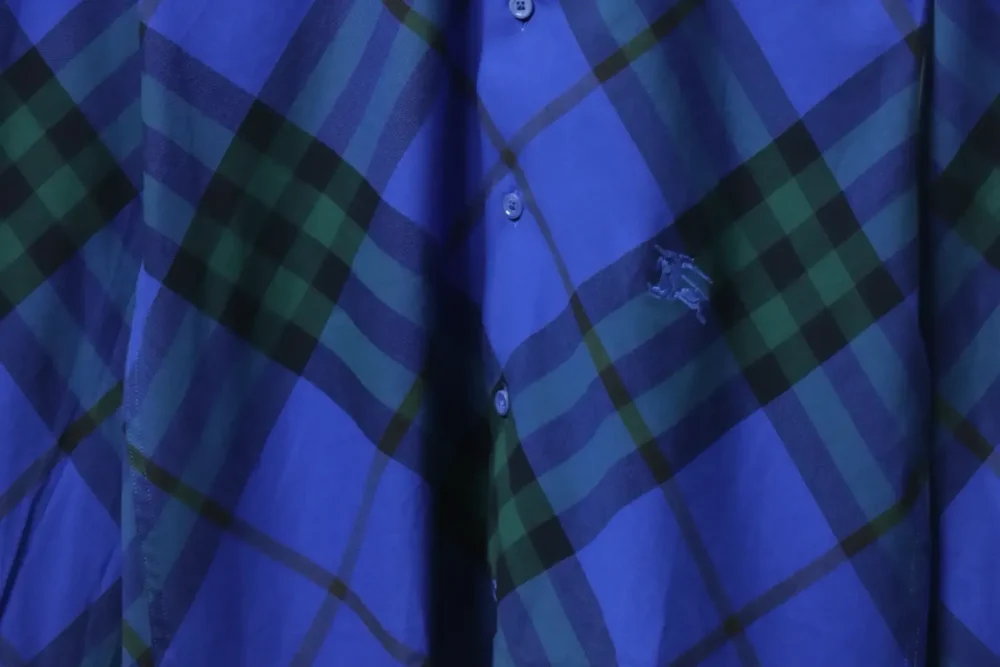 BU Cotton Shirt With Large Check Pattern And War Horse Embroidery - Image 18