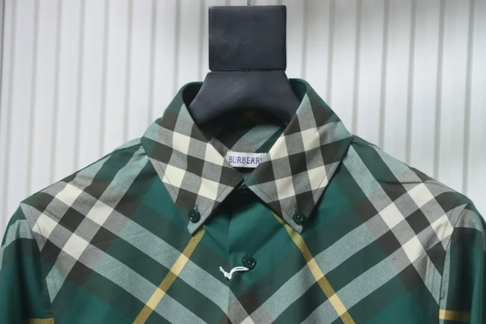 BU Cotton Shirt With Large Check Pattern And War Horse Embroidery - Image 3