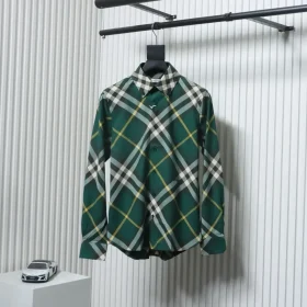 BU Cotton Shirt With Large Check Pattern And War Horse Embroidery