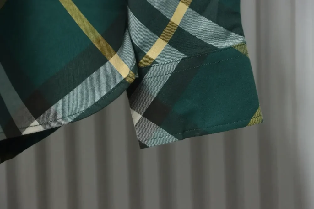 BU Cotton Shirt With Large Check Pattern And War Horse Embroidery - Image 4