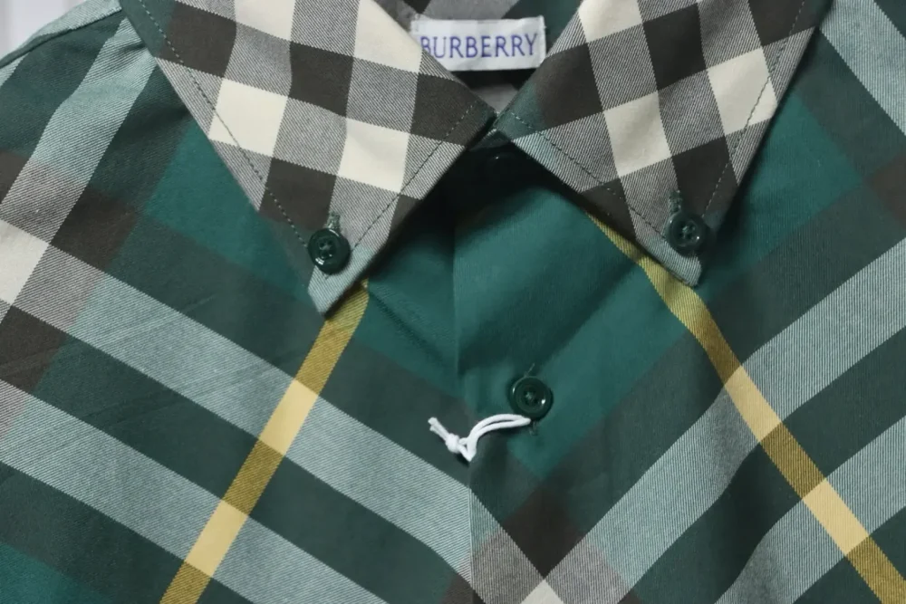 BU Cotton Shirt With Large Check Pattern And War Horse Embroidery - Image 6