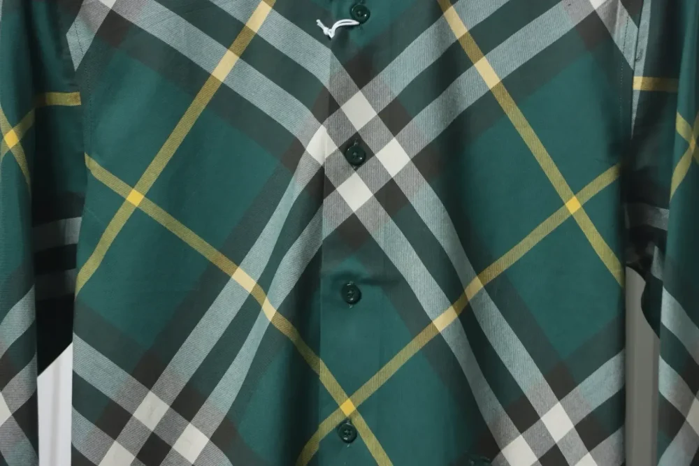 BU Cotton Shirt With Large Check Pattern And War Horse Embroidery - Image 7