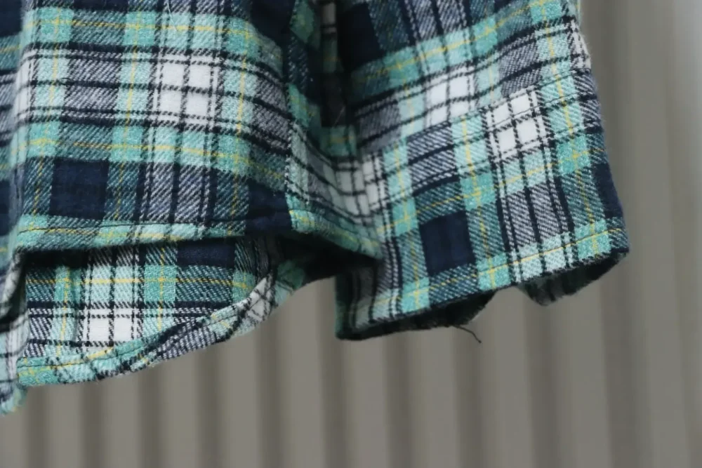 CELINE Green Checked Flannel Long-Sleeved Shirt - Image 7