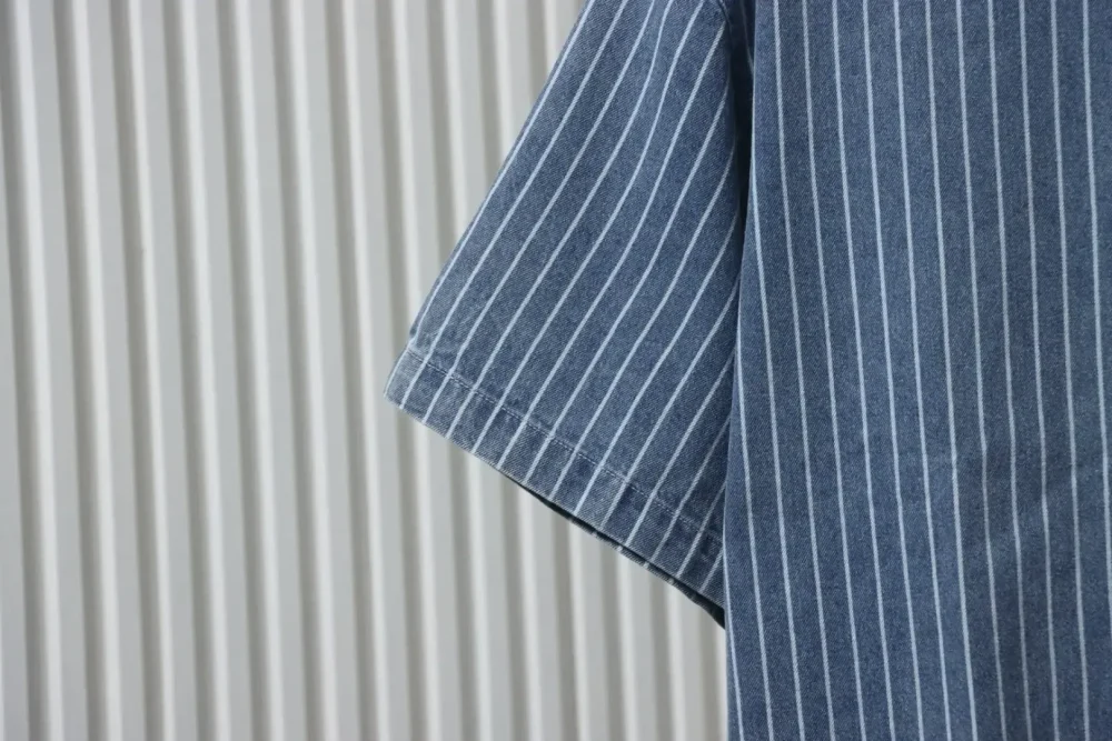 DI New Cotton Shirt Jacket With Stripes And Embroidery - Image 5