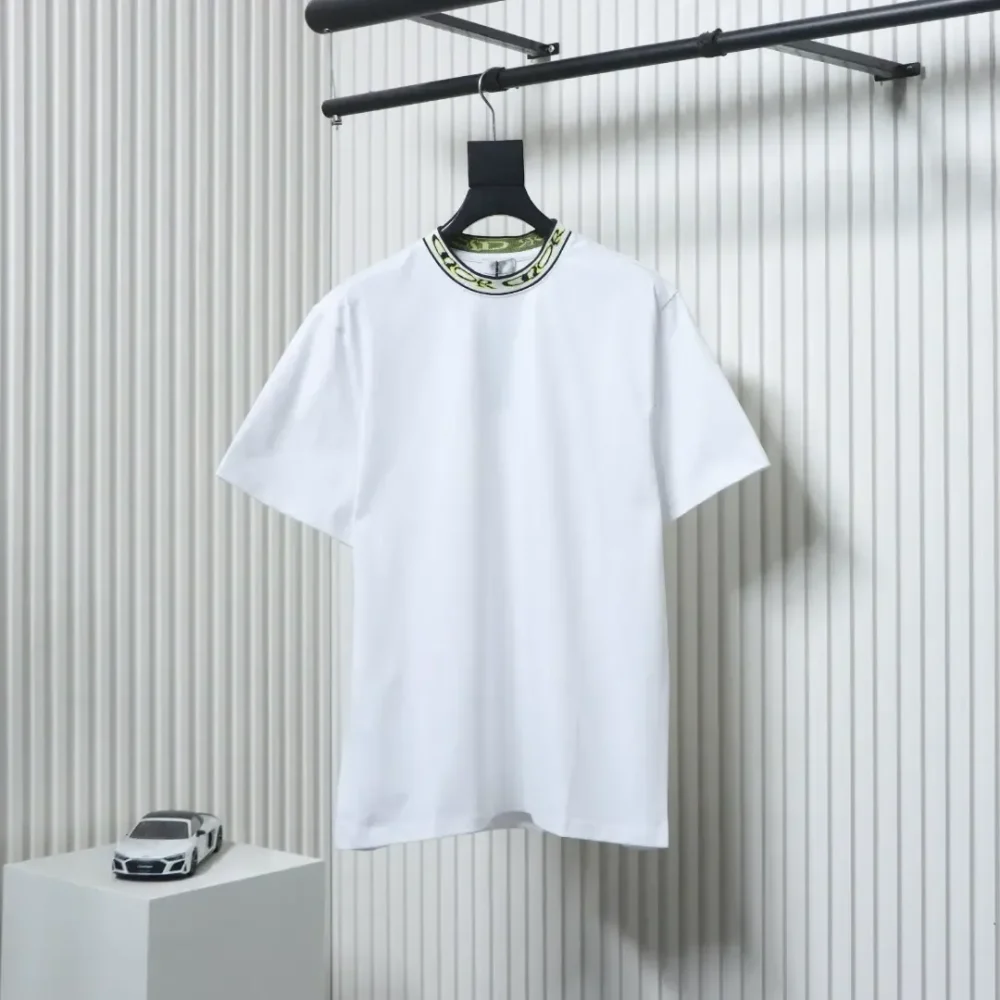 DI T-Shirt With Jacquard Webbing And Lettering At The Neckline