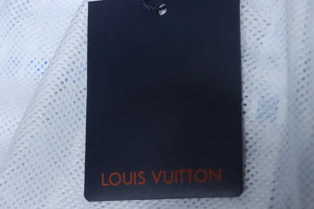 LU Blue Striped Shorts With Dark Monogram - Image 9