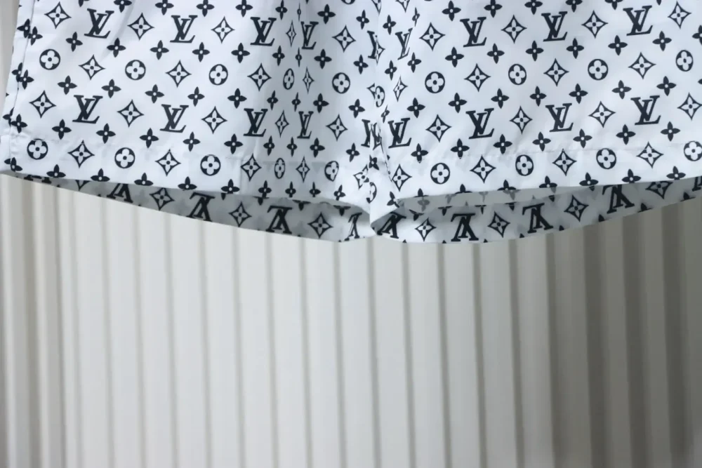 LU Checkerboard Monogram Patchwork Beach Shorts - Image 11