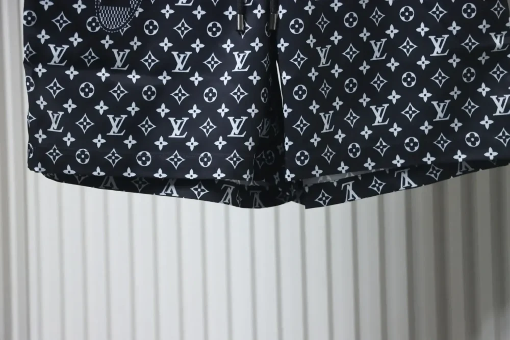 LU Checkerboard Monogram Patchwork Beach Shorts - Image 16