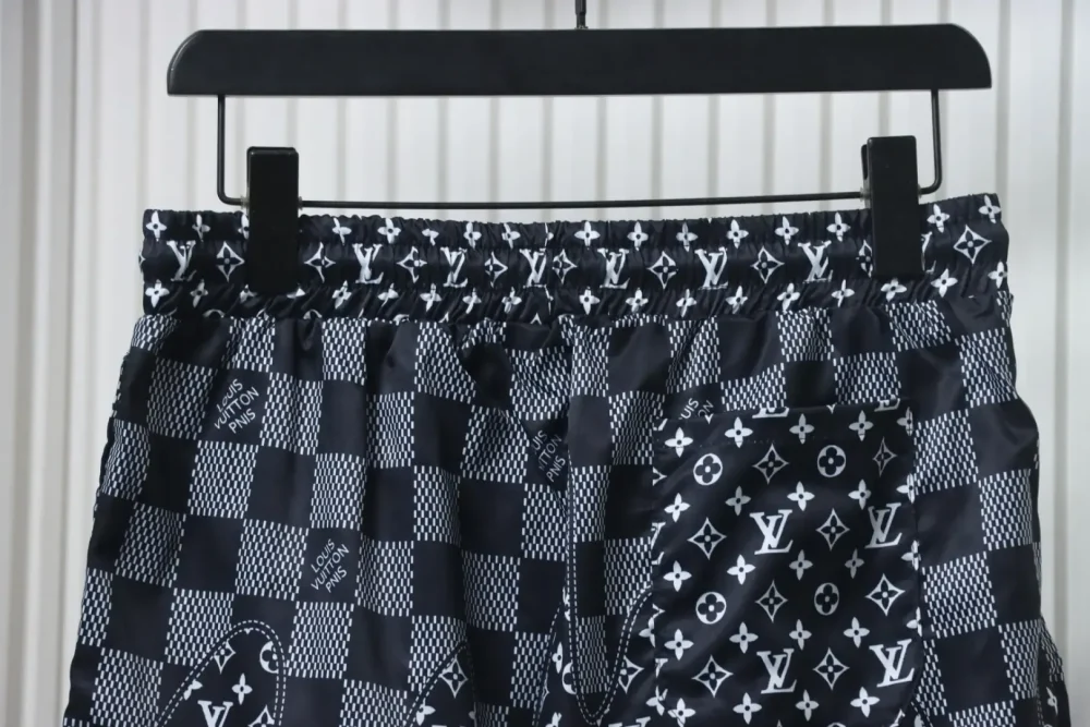 LU Checkerboard Monogram Patchwork Beach Shorts - Image 18