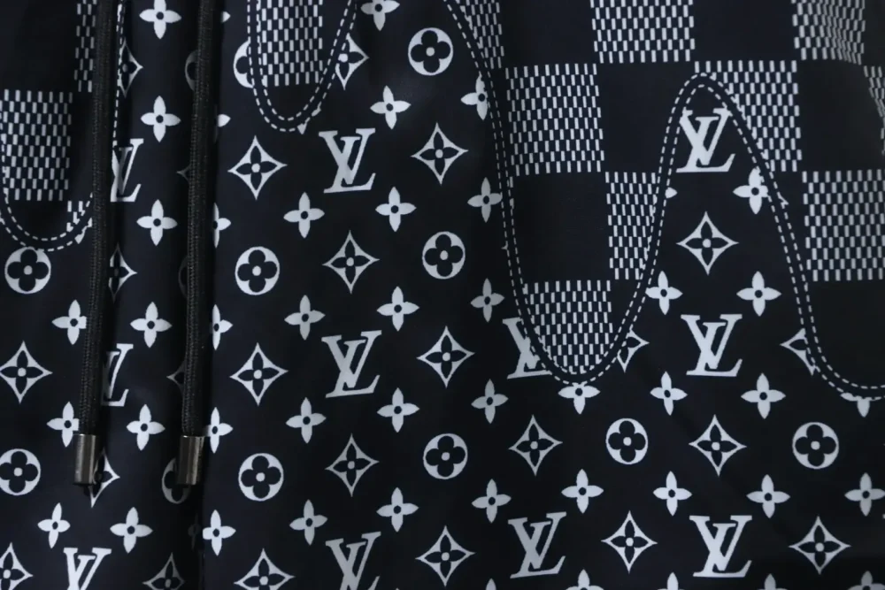 LU Checkerboard Monogram Patchwork Beach Shorts - Image 19
