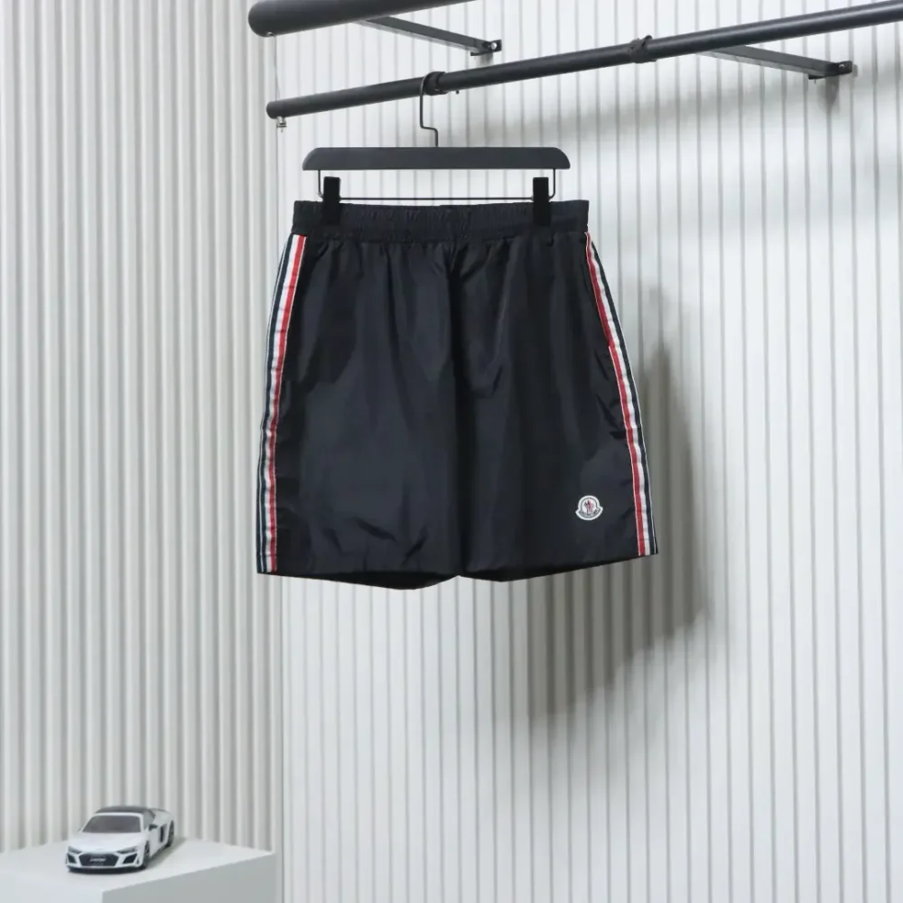 Moncler Exclusive Beach Shorts From Summer Channel With Side Woven Logo